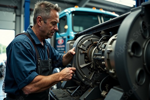 A person working on industrial equipment in an industrial setting