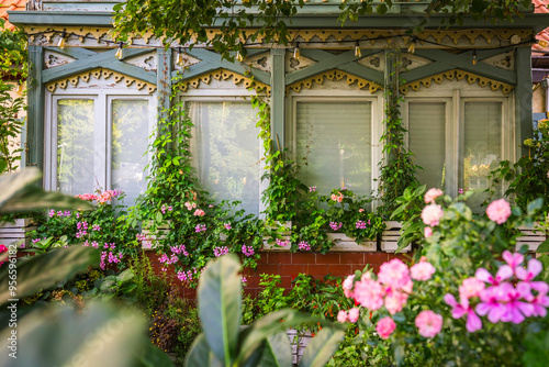 Picturesque polish window in the streets of Sopot - Poland