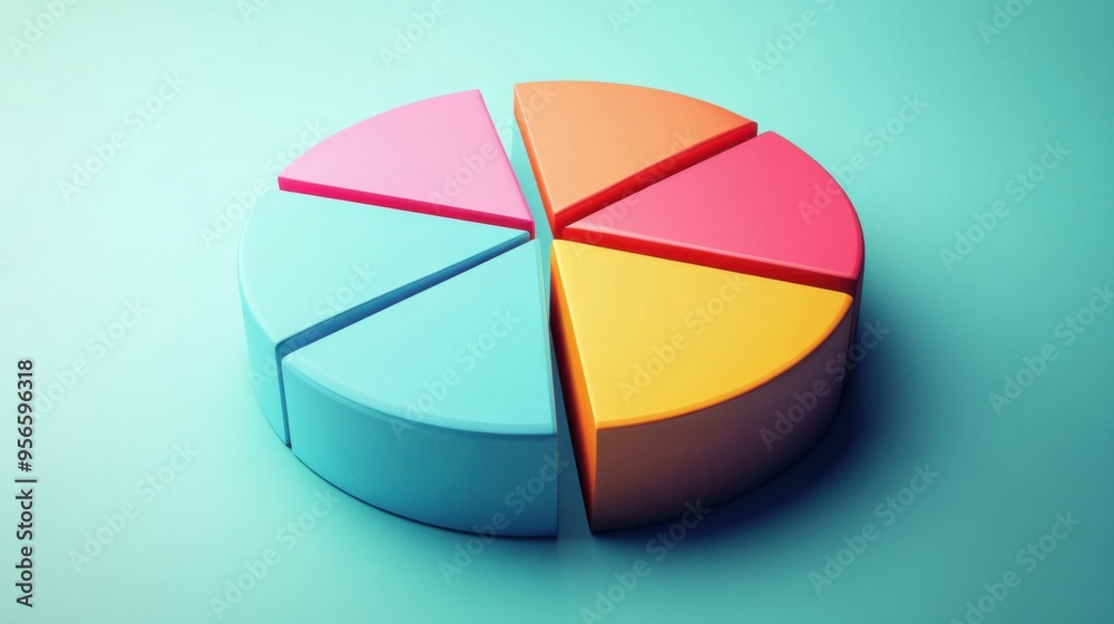 Fototapeta premium Colorful Pie Chart: Data Visualization for Business Growth