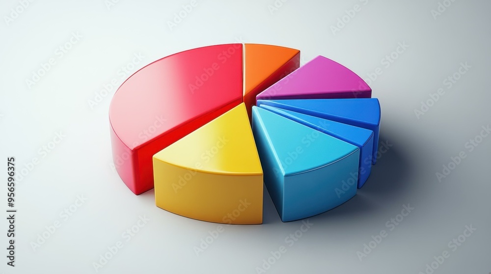 Fototapeta premium Colorful Pie Chart: Visualizing Data and Insights