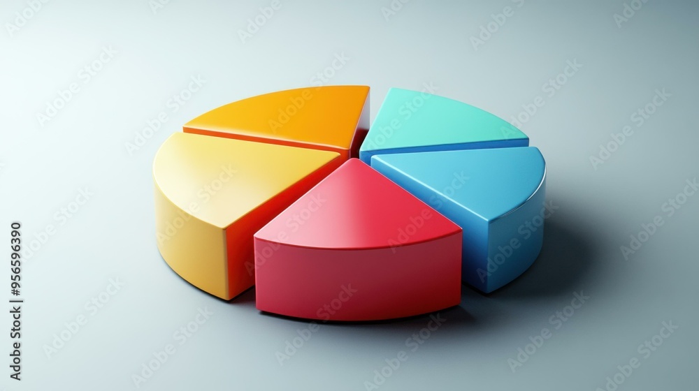 Obraz premium Colorful Pie Chart for Business Data Visualization