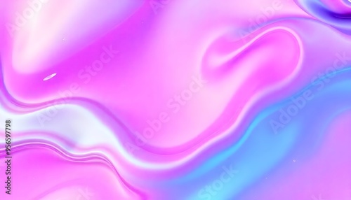 Colorful abstract Holographic background. fluid shapes in shades of pink, purple, and blue, liquid metal, foil, wavy with shiny texture. purple and blue holo fluid shapes colorful background