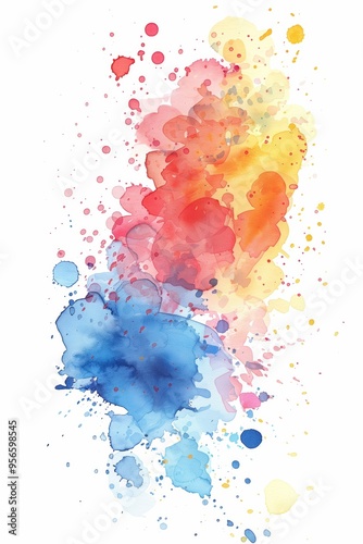 Vibrant watercolor splashes creating an abstract backdrop with space for text