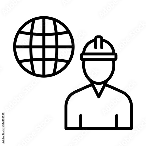 Migrant Worker line icon