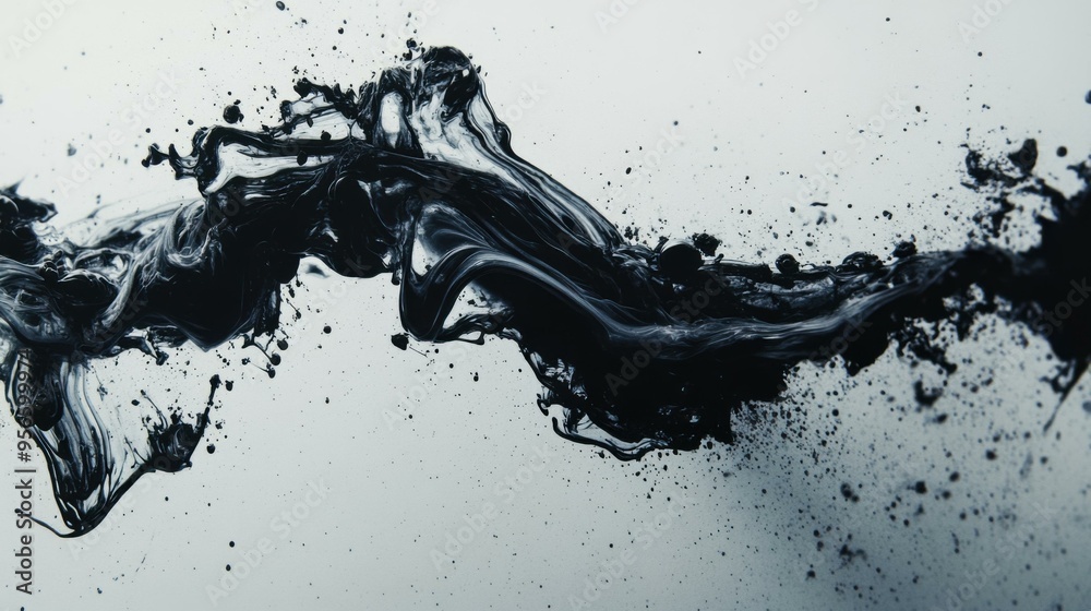 Abstract Black Ink Swirl - Minimalist Fine Art Abstract Black Ink Swirl - Minimalist Fine Art