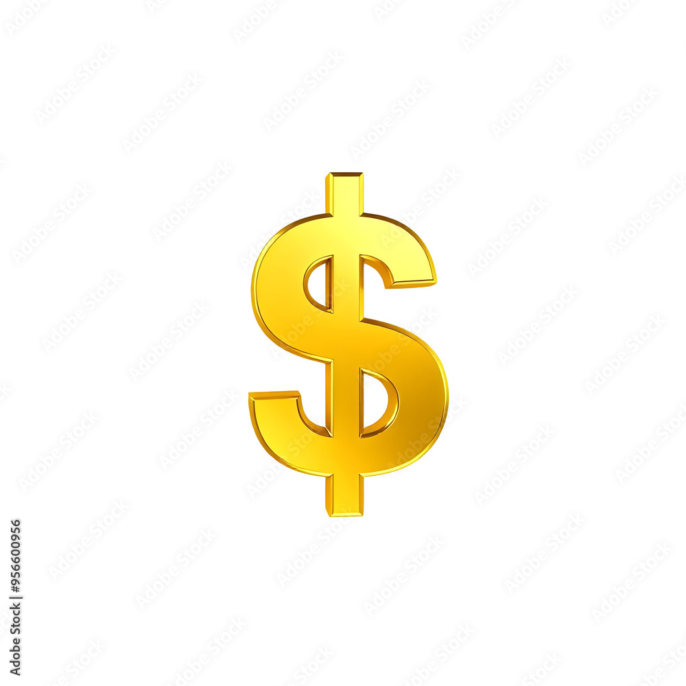 Golden dollar sign isolated on transparent background. 3d render. Golden dollar sign isolated on transparent background. 3d render.
