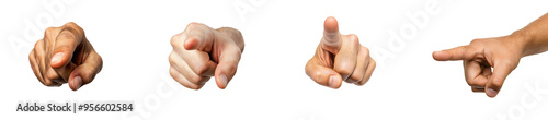 Isolated white background of a male hand pointing