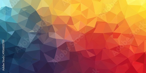 Abstract geometric background with pink, purple, and blue low-poly triangles. Modern design for backgrounds and digital artwork. Background image of 3D rendering geometric shape. Modern art. AIG51.