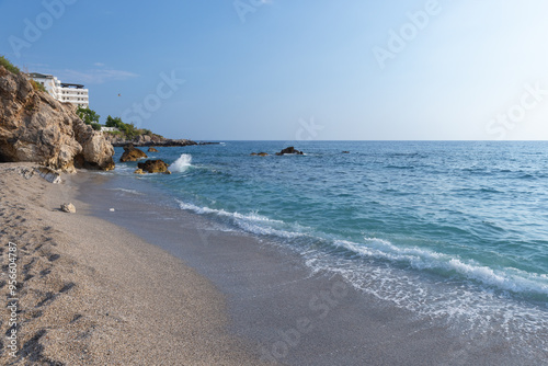 Kargicak beach view, Turkey. Coastal landscape photo