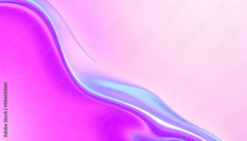 Colorful abstract background made of holographic metal foil. fluid shapes in shades of pink, purple, and blue, liquid metal, foil, wavy with shiny texture. hologram background.