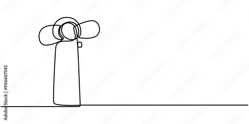 Electric fan. Line icon on white background, fan one continuous line drawing, Electric Fan Line Icon, Outline Vector Symbol Illustration. Pixel Perfect, Editable Stroke Electric fan. Line icon on white background, fan one continuous line drawing, Electric Fan Line Icon, Outline Vector Symbol Illustration. Pixel Perfect, Editable Stroke