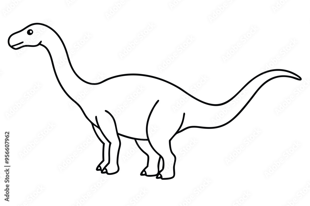 A Dinosaur line art vector illustration A Dinosaur line art vector illustration