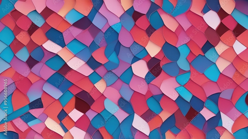 Seamless pattern with geometric shapes in pink and blue colors. Seamless pattern with geometric shapes in pink and blue colors.