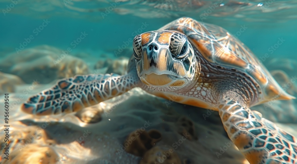 Fototapeta premium Sea Turtle Close Up.