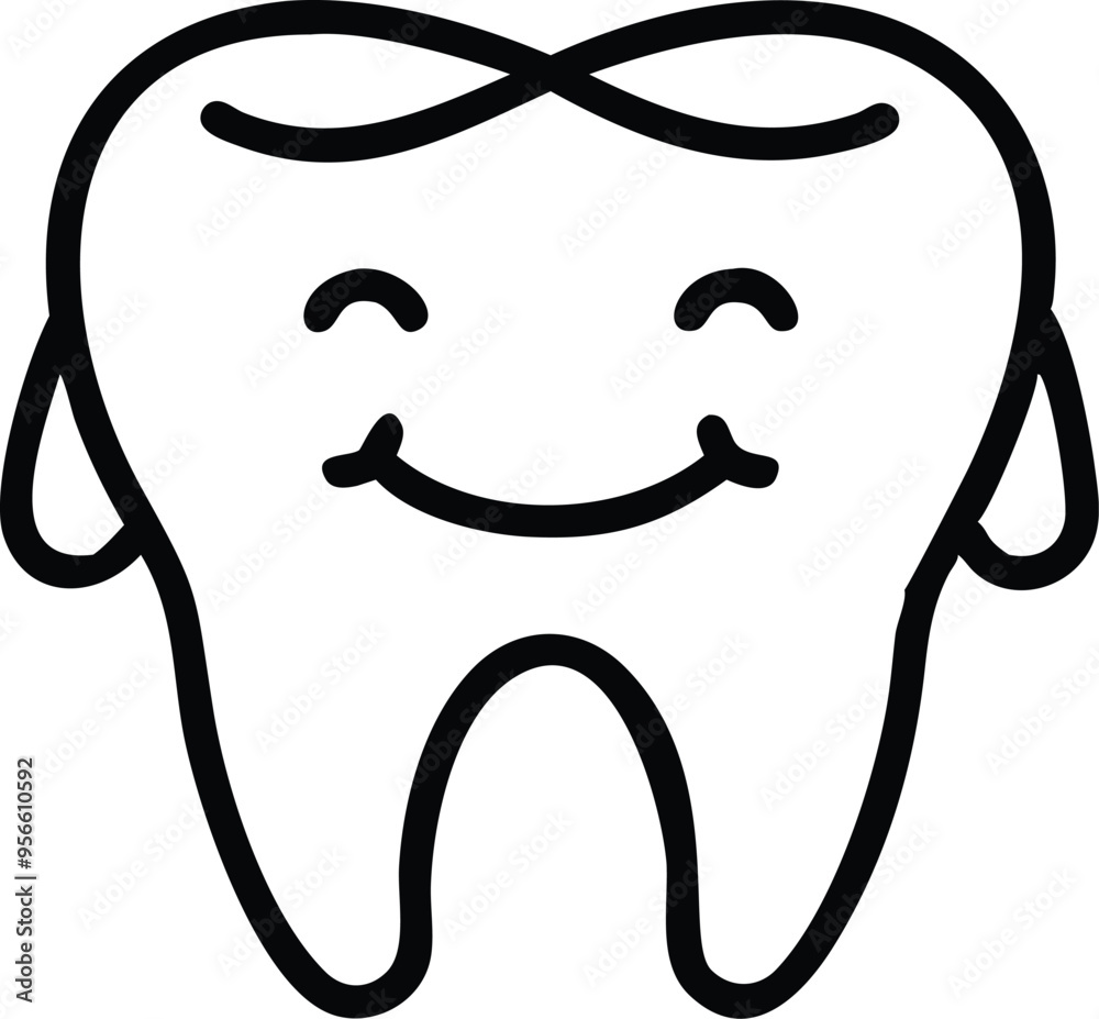 Happy tooth art vector illustration
