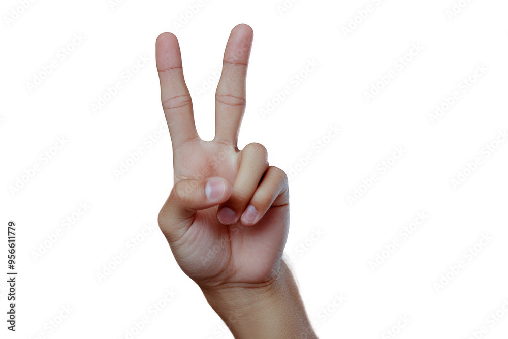 Hand Showing Peace Sign Gesture Isolated on Transparent Background Hand Showing Peace Sign Gesture Isolated on Transparent Background