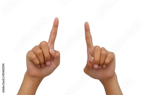 Isolated Hands Pointing Upwards on Transparent Background for Business and Educational Use