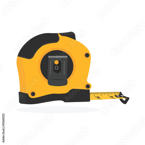 Yellow measuring or centimeter tape vector illustration on a white background