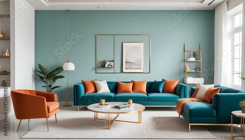 Photo interior modern design room 3d illustration