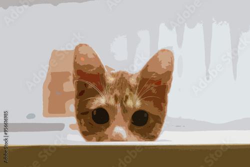 Baby cat. Ginger kitten. Domestic animal. Sleep and cozy nap time. Home pet. Young cats. Cute funny cats at home.
