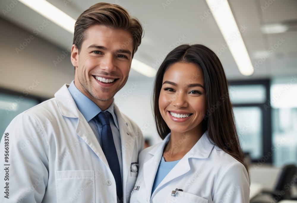 Two doctors in discussion while consulting medical information on a computer, focusing on collaboration and healthcare.