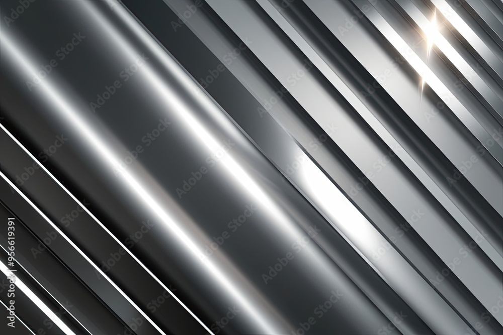 Fototapeta premium Modern Abstract Metallic Background with Shiny Surface and Dynamic Geometric Pattern