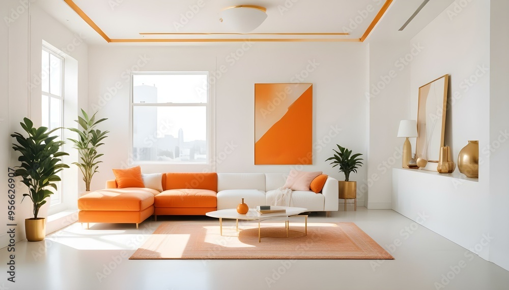 Fototapeta premium Photo interior modern design room 3d illustration