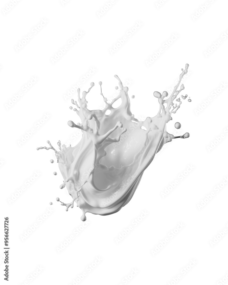 White or milky liquid splashes in a circle on a black background. Suitable for branding, advertising, packaging design, and product promotional materials White or milky liquid splashes in a circle on a black background. Suitable for branding, advertising, packaging design, and product promotional materials