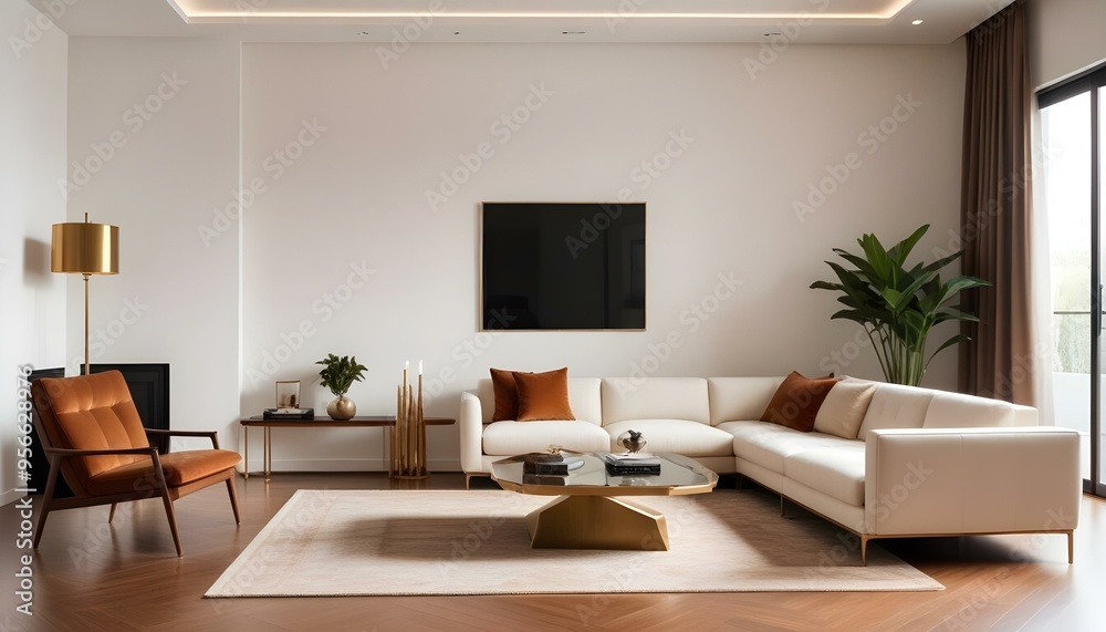 Fototapeta premium Photo interior modern design room 3d illustration