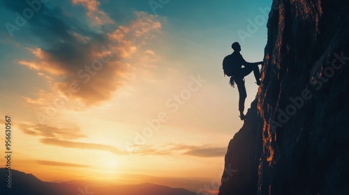 Climber at Sunset