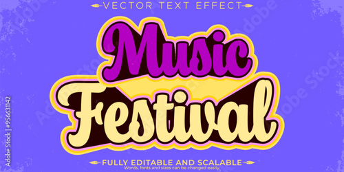 Music editable text effect, editable party and dance text style