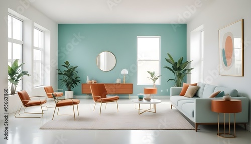 Photo interior modern design room 3d illustration