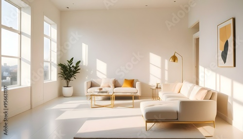 Photo interior modern design room 3d illustration