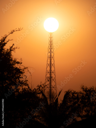 Sun above The Silhouette Cell Site