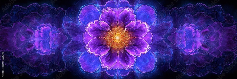 Vibrant Abstract Flower in Purple and Orange Hues Vibrant Abstract Flower in Purple and Orange Hues