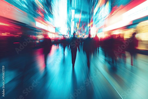 Abstract Urban Motion with Vibrant Lights