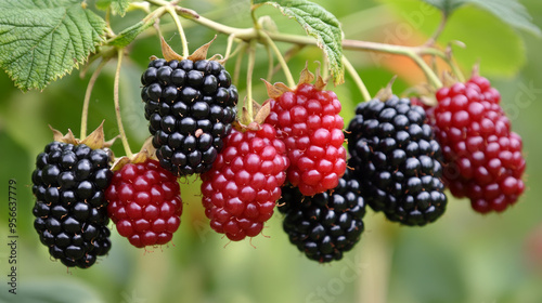 A cluster of ripe berries hangs low, nature's candy ready to be plucked. 