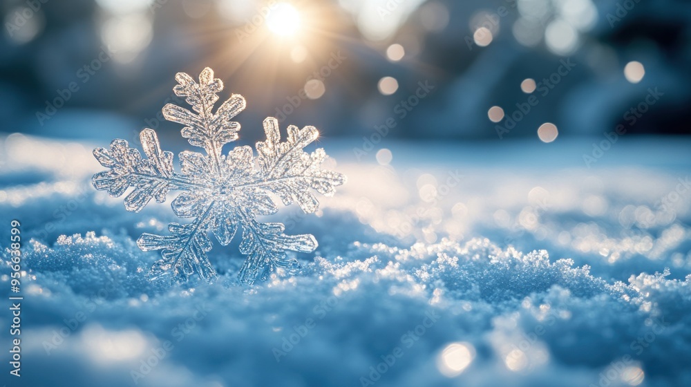 Miracle snowflakes falling softly in a peaceful winter scene. Miracle snowflakes falling softly in a peaceful winter scene.