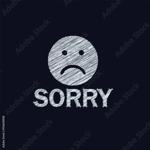 Sorry with and for give me with Sorry Emoji Design photo