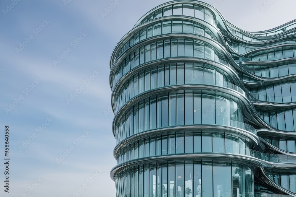 Stylish Contemporary Wavy Glass Design Background with Sophisticated Features and Creative Shapes