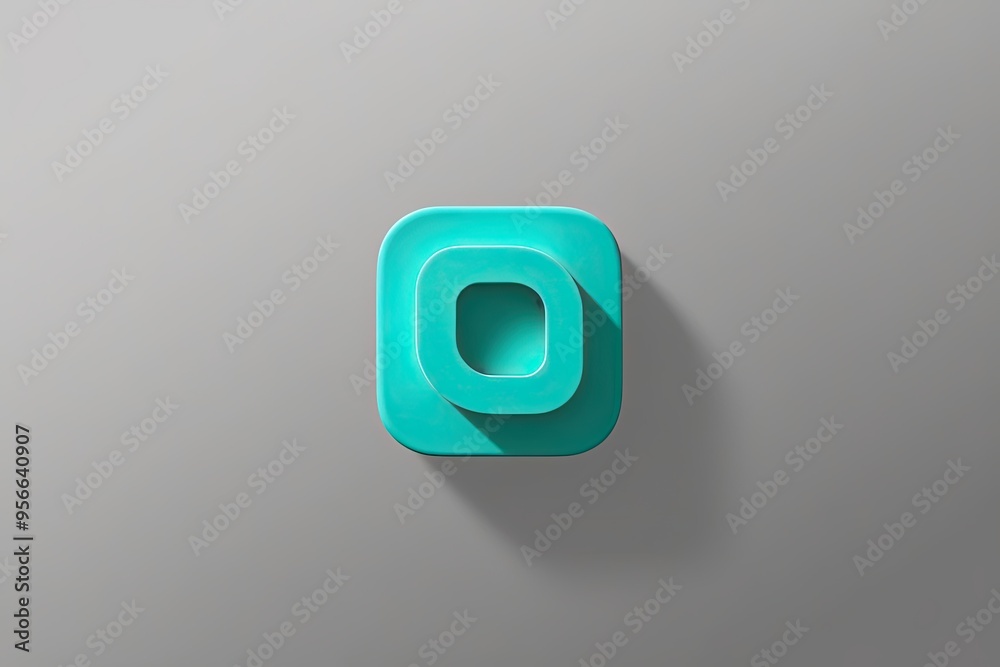 Trello Task Management App 3D Teal Symbol on Minimalist Background Trello Task Management App 3D Teal Symbol on Minimalist Background