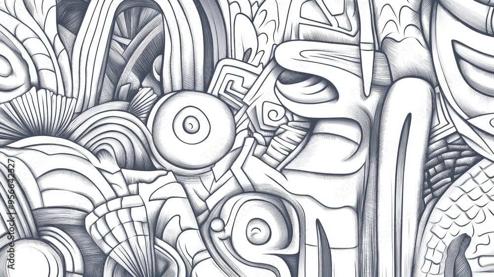 Line art illustration of a stylized background design Line art illustration of a stylized background design
