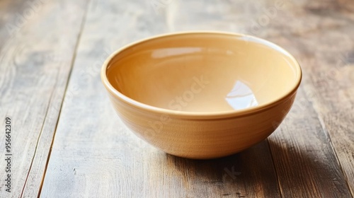 Simple Ceramic Bowl on Wooden Table