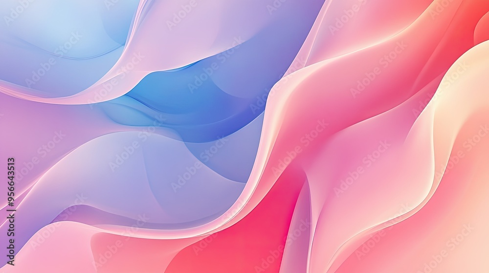 Obraz premium A minimalist abstract background featuring soft pastel gradients blending seamlessly across the image.