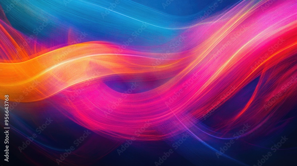 Line art illustration showcasing light painting created through camera movement against a vibrant backdrop Line art illustration showcasing light painting created through camera movement against a vibrant backdrop