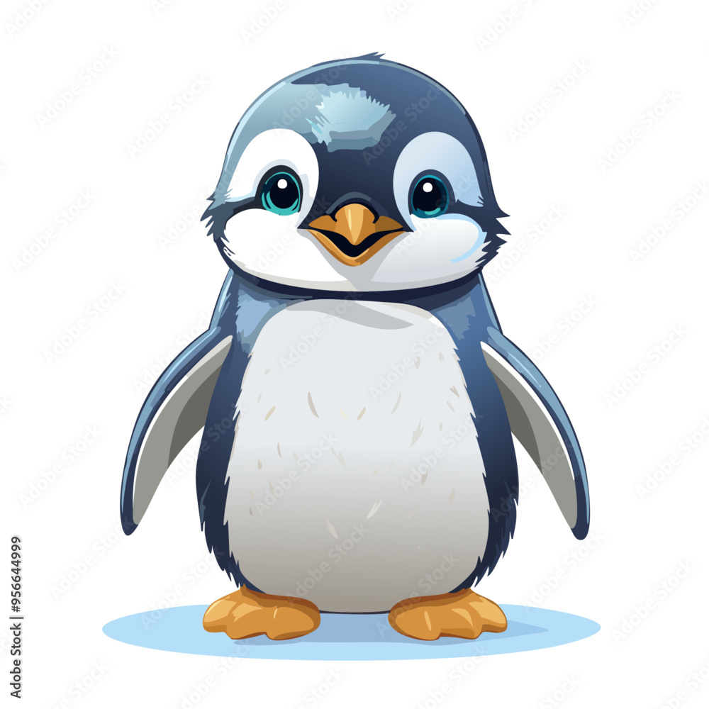 Obraz premium Penguin Cute Small Cartoon Baby Animal Character 