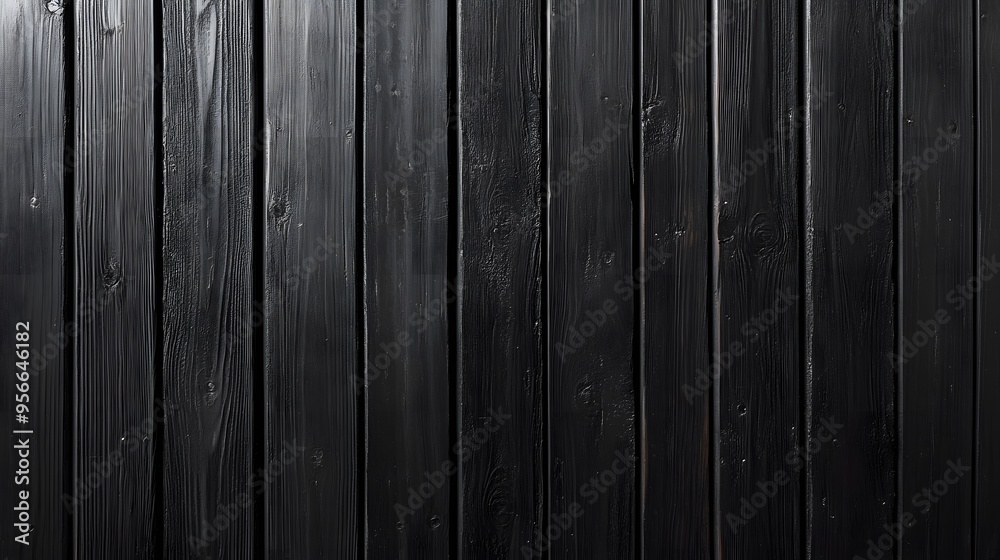 Black wooden planks, vertical wood panels, rustic texture, dark timber background, weathered wood grain, ebony wood siding, monochromatic design, shadowy wood pattern.