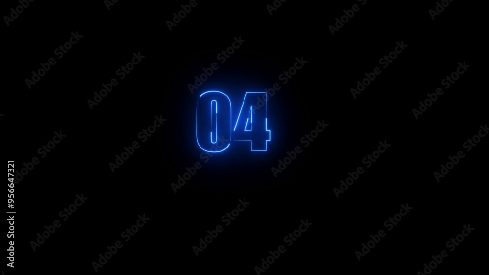 Neon business countdown 04 number background illustration. Neon business countdown 04 number background illustration.