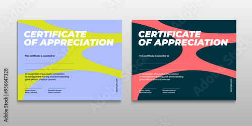 Certificate of appreciation template design. Elegant business diploma layout for training graduation or course completion. Vector background illustration.