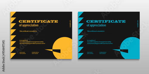 Certificate of appreciation template design. Elegant business diploma layout for training graduation or course completion. Vector background illustration.